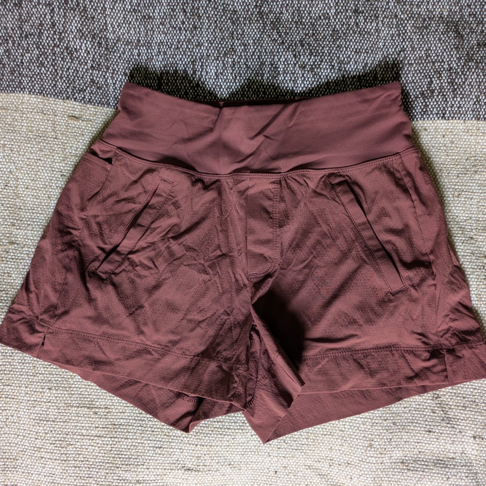 Athleta Brown Athletic Shorts with Elastic Waistband